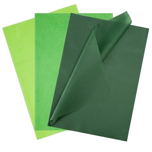 We Moment Zone St. Patrick's Day Grünes Geschenkpapier Seidenpapier- Papier zum verpacken Grün 50x70 cm, Decoupage seidenpapier Grün 18 Blatt von We Moment Zone