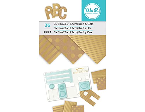 We R Memory Keepers 3"x5" Kraft & Gold Foil (36 Sheets) von We R Memory Keepers