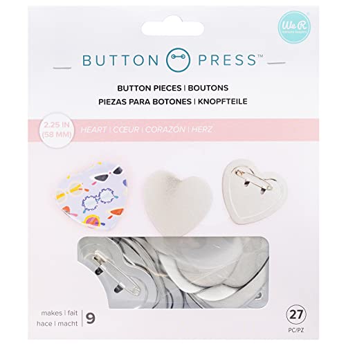 We R Memory Keepers Button Press Refill Pack Heart 58mm - Makes 9 pins von We R Memory Keepers