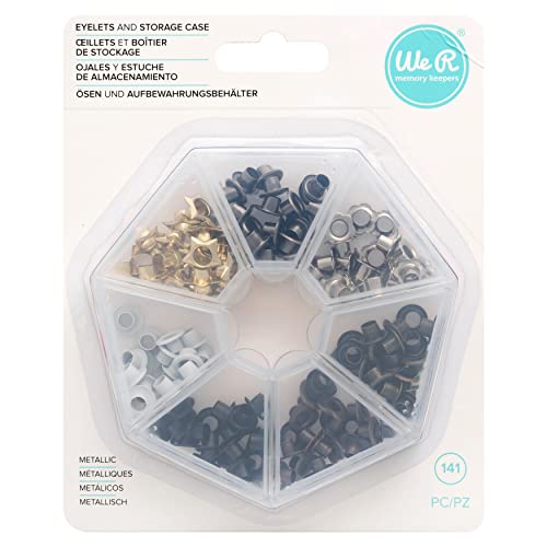 We R Memory Keepers Metallic We R Eyelets 140/Pkg-Metallic W/Storage Case, Metallisch, 100 von We R Memory Keepers