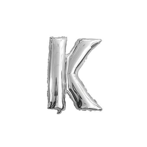 WeAreAwesome Folien-Ballon Luft-Ballon Buchstabe K Silber 60CM XL Aufpusten Geburtstag Hochzeit Party Feier von WeAreAwesome