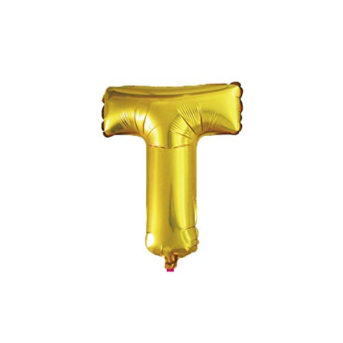 WeAreAwesome Folien-Ballon Luft-Ballon Buchstabe T Gold 80CM XXL Aufpusten Geburtstag Hochzeit Party Feier von WeAreAwesome