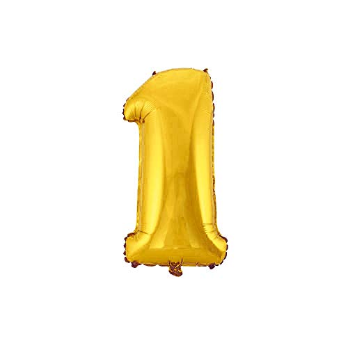 WeAreAwesome Folien-Ballon Luft-Ballon ZIFFER Zahl 1 Gold 60CM XL Aufpusten Geburtstag Hochzeit Party Feier von WeAreAwesome