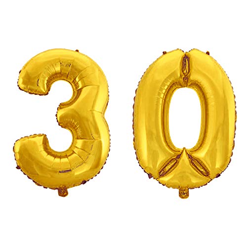 WeAreAwesome Folien-Ballon Luft-Ballon Zahl 30 Gold 60CM XL Aufpusten Geburtstag Jubiläum Jahrestag Feier WeAreAwesome Folien-Ballon Luft-Ballon Zahl 30 Gold 60CM XL Aufpusten Geburtstag Jubiläum Jahrestag Feier von WeAreAwesome