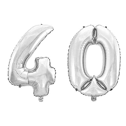 WeAreAwesome Folien-Ballon Luft-Ballon Zahl 40 Silber 60CM XL Aufpusten Geburtstag Jubiläum Jahrestag Feier WeAreAwesome Folien-Ballon Luft-Ballon Zahl 40 Silber 60CM XL Aufpusten Geburtstag Jubiläum Jahrestag Feier von WeAreAwesome