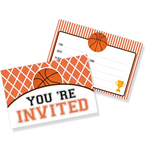 WeBenison Basketball-Einladungskarten für Geburtstag, Sport, Babyparty, Grußkarten, Jungen, Kindergeburtstag, Einladungen, Sie sind eingeladen, Basketballkarten – 30 Einladungen WeBenison Basketball-Einladungskarten für Geburtstag, Sport, Babyparty, Grußkarten, Jungen, Kindergeburtstag, Einladungen, Sie sind eingeladen, Basketballkarten – 30 Einladungen von WeBenison
