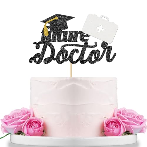 WeBenison Future Doctor Tortenaufsatz für medizinische Schule, Schulabschluss, Glückwunsch, Doktor, Kuchendekorationen 2024, Doktor, Absolventen, Party-Dekorationen, Zubehör, Schwarz-Weiß-Glitzer WeBenison Future Doctor Tortenaufsatz für medizinische Schule, Schulabschluss, Glückwunsch, Doktor, Kuchendekorationen 2024, Doktor, Absolventen, Party-Dekorationen, Zubehör, Schwarz-Weiß-Glitzer von WeBenison
