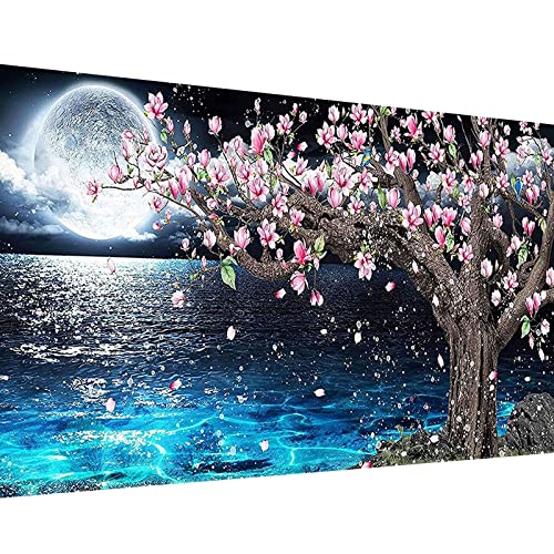 WeJimifa Diamond Painting, DIY Diamant Painting Bilder, Diamond Painting Groß Erwachsene Bilder Mond für Wohnzimmer Schlafzimmer Wanddekoration (40 x 70 cm) von WeJimifa