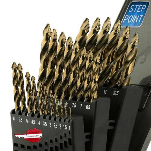 WELIQU 10 Stück HSS-E Kobalt Step Point Spiralbohrer Ø 6,8 mm, geschliffene, selbstzentrierende Metallbohrer, 118° für Stahl, Edelstahl, Aluminium, Messing, Bronze, Gusseisen, Hartholz, Kunststoff WELIQU 10 Stück HSS-E Kobalt Step Point Spiralbohrer Ø 6,8 mm, geschliffene, selbstzentrierende Metallbohrer, 118° für Stahl, Edelstahl, Aluminium, Messing, Bronze, Gusseisen, Hartholz, Kunststoff von WeLiQu
