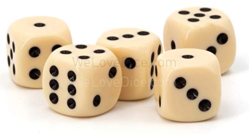 WeLoveDice 12mm W6 Würfel elfbein/schwarz - Made in Germany! - 10Stk von WeLoveDice