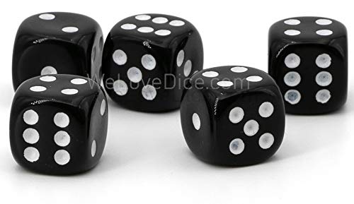 WeLoveDice 12mm W6 Würfel schwarz/weiß - Made in Germany! - 10Stk von WeLoveDice