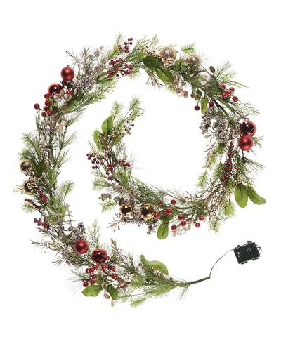 Girlande mit gemischten Spitzen, beleuchtet, 2,7 m, Rot und Gold Girlande mit gemischten Spitzen, beleuchtet, 2,7 m, Rot und Gold von WeRChristmas
