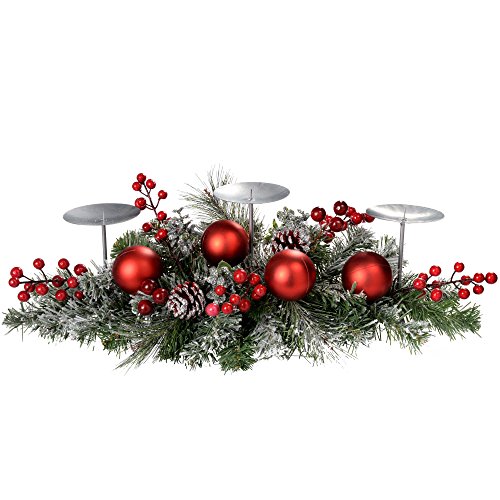 WeRChristmas Mattiertes Verziertes Tischstück mit 3 Stumpenkerzenhaltern, Weihnachtsdekoration, Größe 52 cm, Holz, Mehrfarbig, 52cm (21 Inches) WeRChristmas Mattiertes Verziertes Tischstück mit 3 Stumpenkerzenhaltern, Weihnachtsdekoration, Größe 52 cm, Holz, Mehrfarbig, 52cm (21 Inches) von WeRChristmas