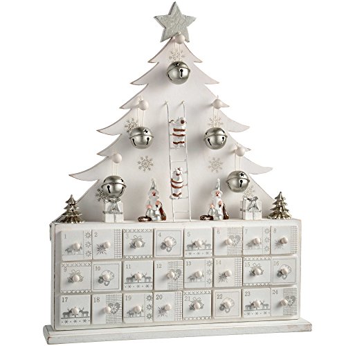 WeRChristmas Weihnachtsdekoration Holz Baum Adventskalender, 40 cm – Weiß WeRChristmas Weihnachtsdekoration Holz Baum Adventskalender, 40 cm – Weiß von WeRChristmas