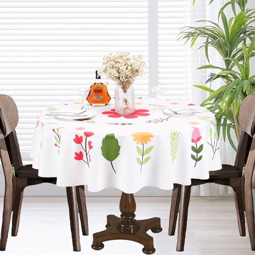 150CM Runde Tischdecke Mit Buntem Blumenmuster FüR FrüHling Und Sommer, Waschbare Bauernhaus Tischdecke FüR KüChe, Urlaub, Picknick, Party, Abendessen, Zimmer, Picknick, Outdoor-Dekoration 150CM Runde Tischdecke Mit Buntem Blumenmuster FüR FrüHling Und Sommer, Waschbare Bauernhaus Tischdecke FüR KüChe, Urlaub, Picknick, Party, Abendessen, Zimmer, Picknick, Outdoor-Dekoration von Weaqen