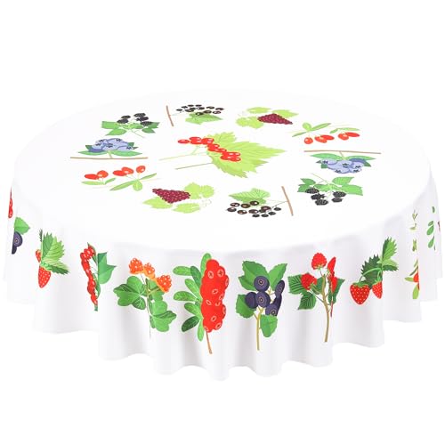 Runde 150cm Tischdecke Mit Obst FrüHlings und Sommerblumenmuster,Rustikaler Vintage-Bauernhof, Polyesterbezug,Dekor,Urlaub,Drinnen Und DraußEn,KüChe,Esszimmer, Party,Heimdekoration Runde 150cm Tischdecke Mit Obst FrüHlings und Sommerblumenmuster,Rustikaler Vintage-Bauernhof, Polyesterbezug,Dekor,Urlaub,Drinnen Und DraußEn,KüChe,Esszimmer, Party,Heimdekoration von Weaqen