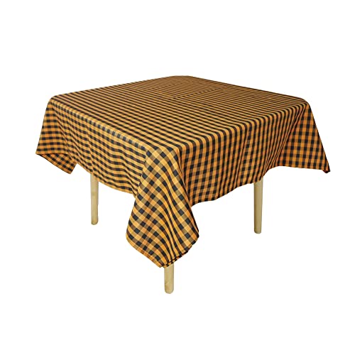 Weavric Karierte quadratische Tischdecke, 216x216cm, waschbar Falten Fleck frei Gingham Leinen für Buffet Tisch, Picknick im Freien, Halloween, Party, Urlaub, Weihnachten, Orange und schwarz Weavric Karierte quadratische Tischdecke, 216x216cm, waschbar Falten Fleck frei Gingham Leinen für Buffet Tisch, Picknick im Freien, Halloween, Party, Urlaub, Weihnachten, Orange und schwarz von Weavric