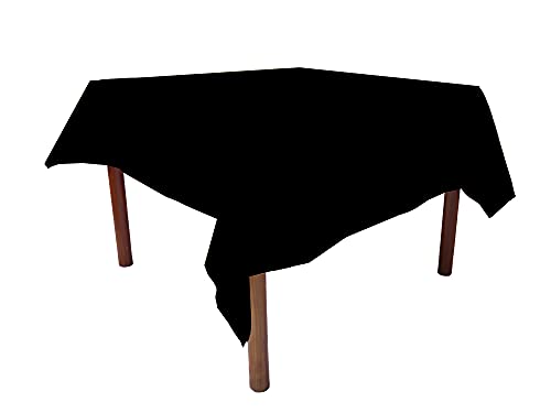 Weavric Quadratische Tischdecke, 229 x 229 cm, 2,3 m, waschbar, knitterfrei, schrumpffrei, Schwarze Polyester-Tischdecke für Buffet-Tisch, Küche, Abendessen, Hochzeit, 1 Stück von Weavric