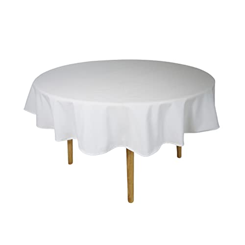 Weavric Runde Tischdecke, waschbar, wiederverwendbar, knitterfrei, weiß, ideal für Küche, Hotel, Restaurant, Party, Abendessen, Hochzeit von Weavric