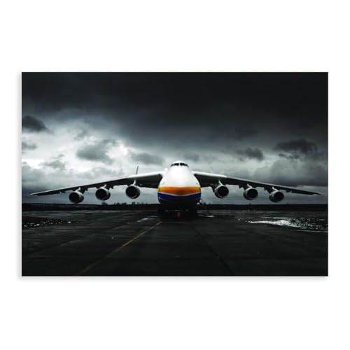 Antonov An-225 Mriya Leinwand-Poster, Wandkunst, Dekordruck, Bild, Gemälde für Wohnzimmer, Schlafzimmer, Dekoration, ungerahmt, 30 x 45 cm von WebeRt