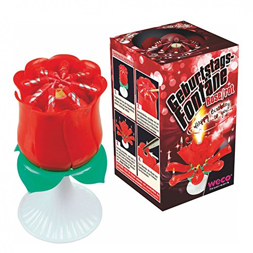 WECO Geburtstagsfontäne Rose mit 8 Kerzen Kat.F1 WECO Geburtstagsfontäne Rose mit 8 Kerzen Kat.F1 von Weco - Verkauf durch LOLLIPOP®