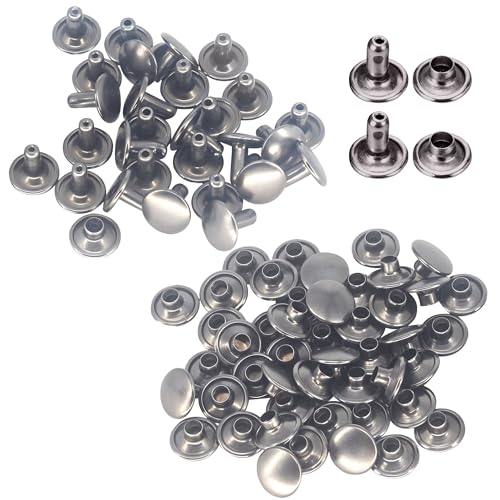 Doppelkopfnieten für Handwerk, Schuhe, Taschen, Tücher, Reparatur, Fassung, Stollen, Lederkunsthandwerk von Wedding Decor, 100er-Pack, metall, Gunmetal Black, 8 mm Doppelkopfnieten für Handwerk, Schuhe, Taschen, Tücher, Reparatur, Fassung, Stollen, Lederkunsthandwerk von Wedding Decor, 100er-Pack, metall, Gunmetal Black, 8 mm von WedDecor