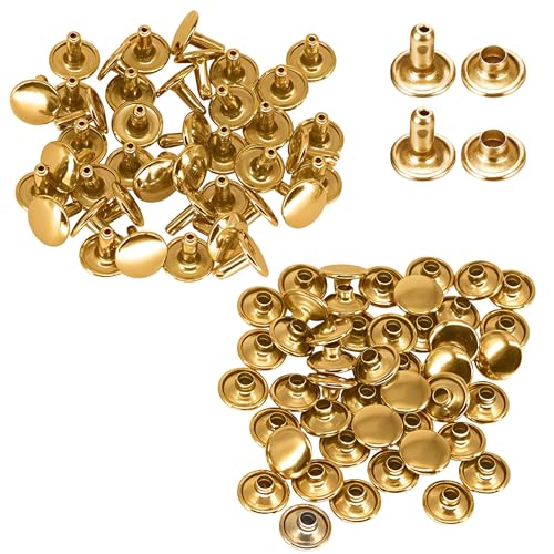 Doppelkopfnieten für Handwerk, Schuhe, Taschen, Tücher, Reparatur, Fassung, Stollen, Lederkunsthandwerk von Wedding Decor, 100er-Pack, metall, gold, 15 mm Doppelkopfnieten für Handwerk, Schuhe, Taschen, Tücher, Reparatur, Fassung, Stollen, Lederkunsthandwerk von Wedding Decor, 100er-Pack, metall, gold, 15 mm von WedDecor