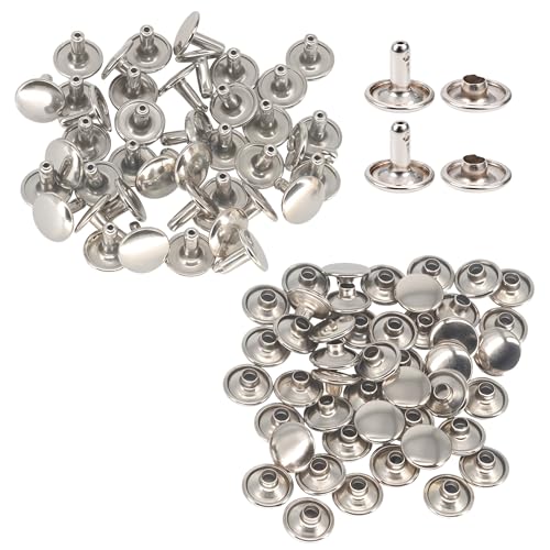 Doppelkopfnieten für Handwerk, Schuhe, Taschen, Tücher, Reparatur, Fassung, Stollen, Lederkunsthandwerk von Wedding Decor, 100er-Pack, metall, silber, 15 mm Doppelkopfnieten für Handwerk, Schuhe, Taschen, Tücher, Reparatur, Fassung, Stollen, Lederkunsthandwerk von Wedding Decor, 100er-Pack, metall, silber, 15 mm von WedDecor