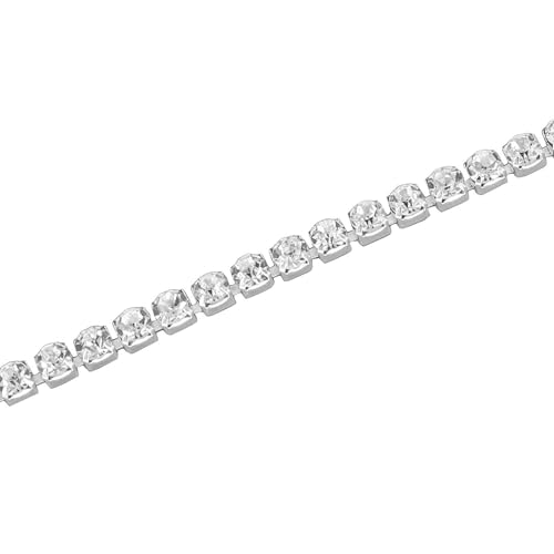 WedDecor 1 Meter 2.5mm Klare Strass Strass Zierkranz Kette Spitze Funkkelig Kristallen für Nähen Handwerk, Schmuck Herstellung, Party Dekoration, 1 Reihe - Silbern, SS14 WedDecor 1 Meter 2.5mm Klare Strass Strass Zierkranz Kette Spitze Funkkelig Kristallen für Nähen Handwerk, Schmuck Herstellung, Party Dekoration, 1 Reihe - Silbern, SS14 von WedDecor