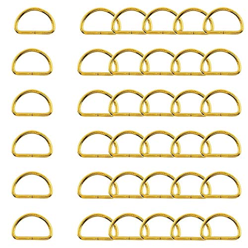 WedDecor 15mm Antiker Messing D-Ringe für Verschluss Gurtband, Basteln, Haustier Halsbänder, Verstellbar Reparatur Beutel, 10 STK. - Gold, 25mm von WedDecor