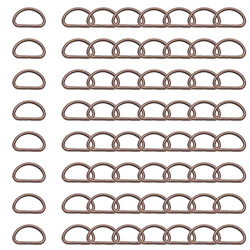 WedDecor 15mm Antiker Messing D-Ringe für Verschluss Gurtband, Basteln, Haustier Halsbänder, Verstellbar Reparatur Beutel, 10 Stk. - Kupfer, 15mm von WedDecor