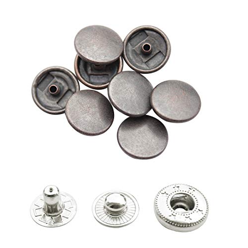 WedDecor 15mm Snap Verbindungen Groß 4 Teile Druckknöpfe Nahtfreies Knöpfe für Lederhandwerk, Nähen, Jacken, Hemden, Stoff Reparatur DIY Projekte, 10pcs - Gunmetal Schwarz, 10pcs von WedDecor
