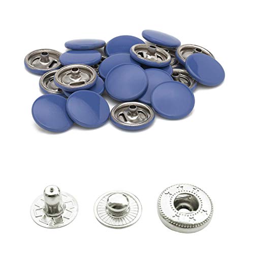 WedDecor 15mm Snap Verbindungen Groß 4 Teile Druckknöpfe Nahtfreies Knöpfe für Lederhandwerk, Nähen, Jacken, Hemden, Stoff Reparatur DIY Projekte, 10pcs - Peugeot Blau, 10pcs von WedDecor