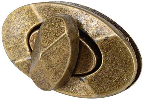 WedDecor 21mm x 37mm Twist & Drehen Verschluss Schloss Oval Schließung Ersatz Metall Verbindungen Tasche, Geldbörse, Handtasche, Leder, Kunst & Handwerk, DIY Projekte, Silber, 1pc - Bronze von WedDecor