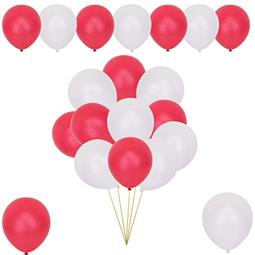 WedDecor 25 Stück rote und weiße Latexballons 25,4 cm große Heliumqualität Luftballons Geburtstag Luftballons für Kinderparty Jahrestag Hochzeit Dekoration Event Zubehör von WedDecor