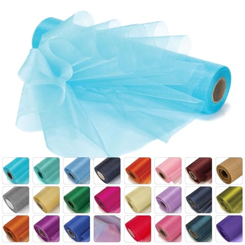 WedDecor 25 m x 29 cm Schnee-Organza-Rollen Glitzerstoff für Tischläufer, Schärpen, Hochzeitsdekoration, Stuhlbezüge, Schleifen, Tischhintergründe, Bastelbedarf, Aqua Blue WedDecor 25 m x 29 cm Schnee-Organza-Rollen Glitzerstoff für Tischläufer, Schärpen, Hochzeitsdekoration, Stuhlbezüge, Schleifen, Tischhintergründe, Bastelbedarf, Aqua Blue von WedDecor