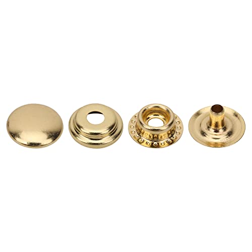 WedDecor 4 Teile Druckknöpfe Druckknöpfe Ersatz für Kleidung, Leinwand, Stoff, Holz, Modezubehör DIY Bastelprojekt, 10 mm, Gold, 10 Stück von WedDecor