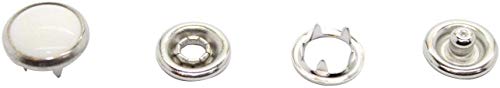 WedDecor 4 Teile Druckknöpfe Nickle Frei Messing Perle Snap Poppers Verbindungen für Bekleidung Reparatur Lederhandwerk Jacke Hemd Baby Lätzchen, 10mm–12mm, Silber von WedDecor