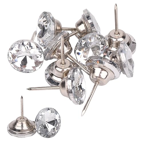 WedDecor 50 Stück Kristallkopf-Polsternägel, Polsternägel, Daumen, dekorative Pinnnadeln für Sofa, Bett, Kopfteil, Wand, Möbel, DIY, Basteln, Dekoration, 20 mm, Silber WedDecor 50 Stück Kristallkopf-Polsternägel, Polsternägel, Daumen, dekorative Pinnnadeln für Sofa, Bett, Kopfteil, Wand, Möbel, DIY, Basteln, Dekoration, 20 mm, Silber von WedDecor