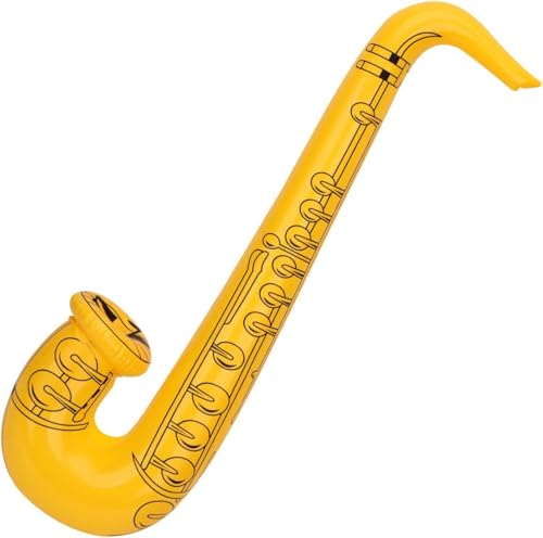 WedDecor Aufblasbare Gitarre Saxophon Spielzeug Gefälligkeiten Ballon, Musikinstrumente Zubehör Für Kinder und Erwachsene Party Dekoration, Junggesellinnenabschied, 1pc, Gelb von WedDecor