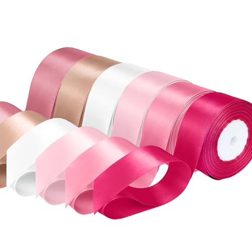 WedDecor Doppelseitiges Satin-Polyesterband, 25 mm, 6 Rollen, Kollektion Vibrant Hues, 10 mm x 92 m, Rollen für Kunst und Handwerk, Haarschleifen, Verpackungen, Hochzeitsgeschenke und Heimdekoration WedDecor Doppelseitiges Satin-Polyesterband, 25 mm, 6 Rollen, Kollektion Vibrant Hues, 10 mm x 92 m, Rollen für Kunst und Handwerk, Haarschleifen, Verpackungen, Hochzeitsgeschenke und Heimdekoration von WedDecor