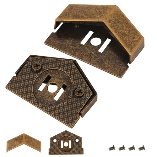 WedDecor Dreieckige Schnallenabdeckung für Magnetverschlüsse Kompaktes Dreiecksschloss Beschlag Geldbörse Klappplatte Metalllegierung Verschluss für Handtaschen Lederwaren Bronze 2 Stück von WedDecor