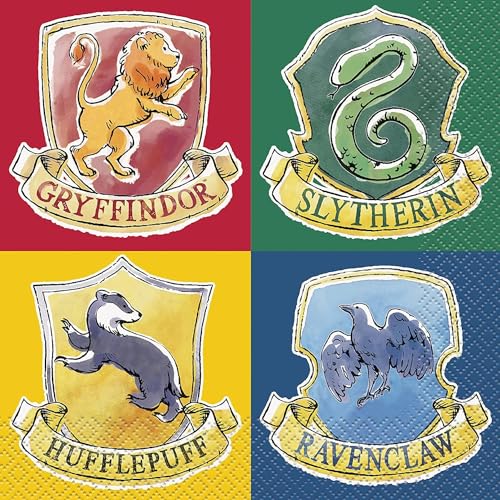 WedDecor Harry Potter Papierservietten, 16,5 cm x 16,5 cm, Einweg-Papierservietten, Geschirr, Zauberer-Partyzubehör, perfekt für Kinderparty-Dekoration, Picknicks, Geburtstag, Babyparty, 16 Stück WedDecor Harry Potter Papierservietten, 16,5 cm x 16,5 cm, Einweg-Papierservietten, Geschirr, Zauberer-Partyzubehör, perfekt für Kinderparty-Dekoration, Picknicks, Geburtstag, Babyparty, 16 Stück von WedDecor