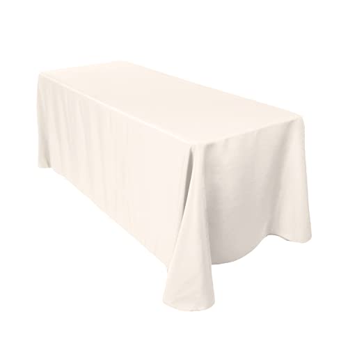 WedDecor Hochwertige rechteckige Tischdecke aus robustem Stoff groß für Hochzeitsdekorationen Abendessen Geburtstage, Jubiläen Partys Veranstaltungen 70 x 144 Zoll, Elfenbein, 10 Stck von WedDecor