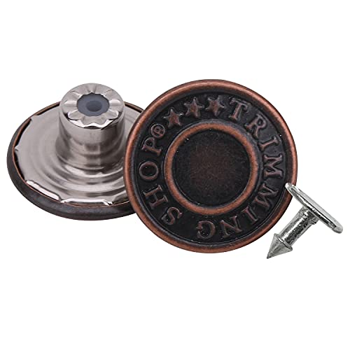 WedDecor Jeansknöpfe aus Messing, Hammer auf Aluminiumrückseite für Kleidung, Reparatur, Jeansjacken, Hosen, Röcke, Lederbekleidung, Kupfer, 14 mm, 10 Stück WedDecor Jeansknöpfe aus Messing, Hammer auf Aluminiumrückseite für Kleidung, Reparatur, Jeansjacken, Hosen, Röcke, Lederbekleidung, Kupfer, 14 mm, 10 Stück von WedDecor