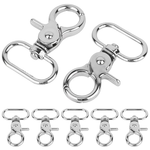 WedDecor Karabinerhaken mit Drehgelenk, 25 mm, silberfarbener Karabinerverschluss mit drehbarem Ring für Taschen, Geldbörsenriemen, Schlüsselanhänger, Bastelprojekte und handgefertigtes Zubehör, 50 von WedDecor