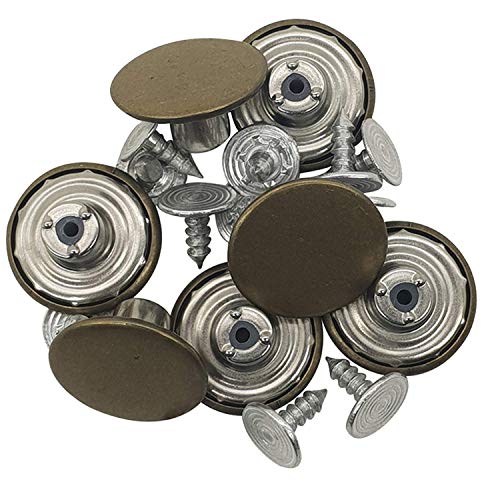 WedDecor Messing Jeans Knöpfe, Kurs Verschlüsse mit Aluminium Back Pin Nieten für Bekleidung Reparatur, Jeans, Jacke, Bronze, 17mm, 50pcs von WedDecor