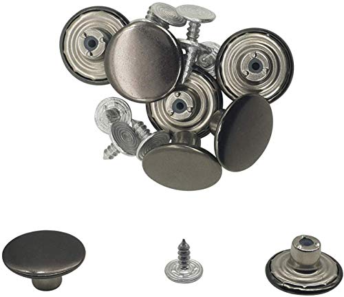 WedDecor Messing Jeans Knöpfe mit Schrauben Rückseite Nadel Hammer auf Ersatz Befestigung Verbindungen für Reparatur Denim Hose, Jacken, Mode Lederwaren - Rotguss - 20mm, 20mm von WedDecor