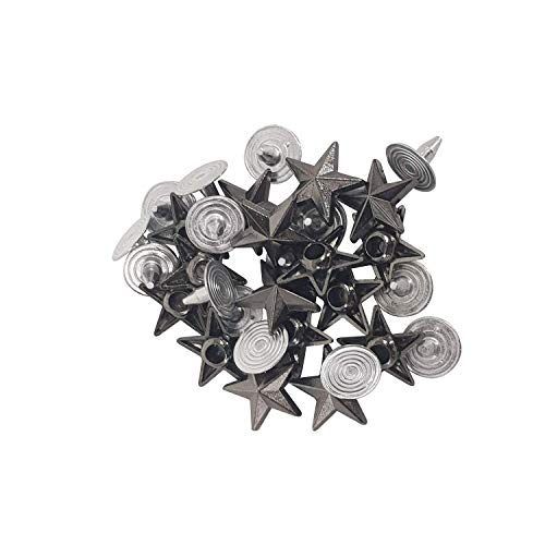 WedDecor Messing Star Nieten Leder Punk Nieten mit Base Nadeln für Dekoration Bekleidung, Punk Gothic Mode Zubehör, Verzierung DIY Projekte (11mm,Bronze,50pcs) - Rotguss -11mm, 11mm von WedDecor