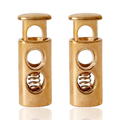 WedDecor Metall Druck Knöpfe Zwilling Loch Kordel Schloss Federbelastet Knebel Stopper für Schnürsenkel, Jacken, Sportbekleidung, Bekleidung,Rucksäcke,Gepäck,DIY Basteln Projekte - Gold, 2pcs WedDecor Metall Druck Knöpfe Zwilling Loch Kordel Schloss Federbelastet Knebel Stopper für Schnürsenkel, Jacken, Sportbekleidung, Bekleidung,Rucksäcke,Gepäck,DIY Basteln Projekte - Gold, 2pcs von WedDecor